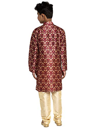 Image of KRAFT INDIA Boys Silk Print Kurta Churidar
