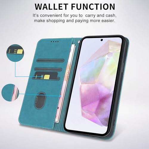 Oduio Wallet Case for Samsung Galaxy A36 5G 2025 6.7 inch - PU Leather Flip Cover with Card Holder Slots, Strong Magnetic Folio Kickstand Phone Case, Green - image 4