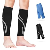 2 Paar Wadenbandage Kompressionsstrümpfe Damen Herren Waden Compression Stützstrümpfe Abhilfe bei Schienbeinkantensyndrom Varicose Sport Laufen Flug Radfahren Medizinische Schwangerschaft ohne Fuß