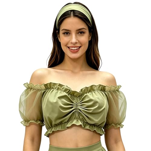 Costume Oktoberfest blanc haut de gamme avec détails en dentelle fine