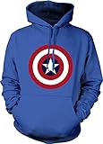 Captain America Hoodie Marvel Comics Official Classic Movie Pullover Sweatshirt Royal Blue