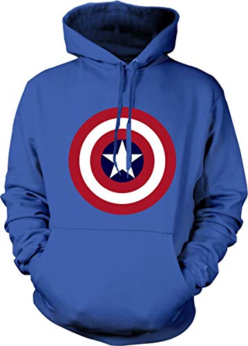 Captain America Hoodie Marvel Comics Official Classic Movie Pullover Sweatshirt Royal Blue