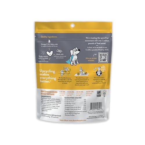 Shameless Pets Soft-Baked Dog Treats, Bananas for Bacon - Natural & Healthy Dog Chews for Skin & Coat Support with Omega 3 & 6 - Dog Biscuits Baked & Made in USA, Free from Grain, Corn & Soy - 1-Pack - Thumbnail 2