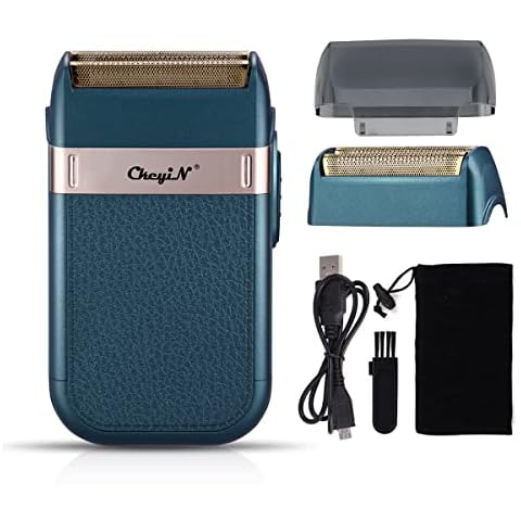 CkeyiN Men's Reciprocating Cordless Razor Shaver, USB Rechargeable Electric Foil Shaver with Replaceable Foil Head, Multifuctional Wet & Dry Portable Shaver for Men's Beard Shaving Trimming Grooming Cover