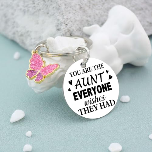 AOBIURV Aunt Gifts For Mothers Day Cute Keychain For Aunt Best Auntie Ever Gifts Aunts Presents From Niece Nephew Christmas Birthday GIft For Aunts GIfts Keyring