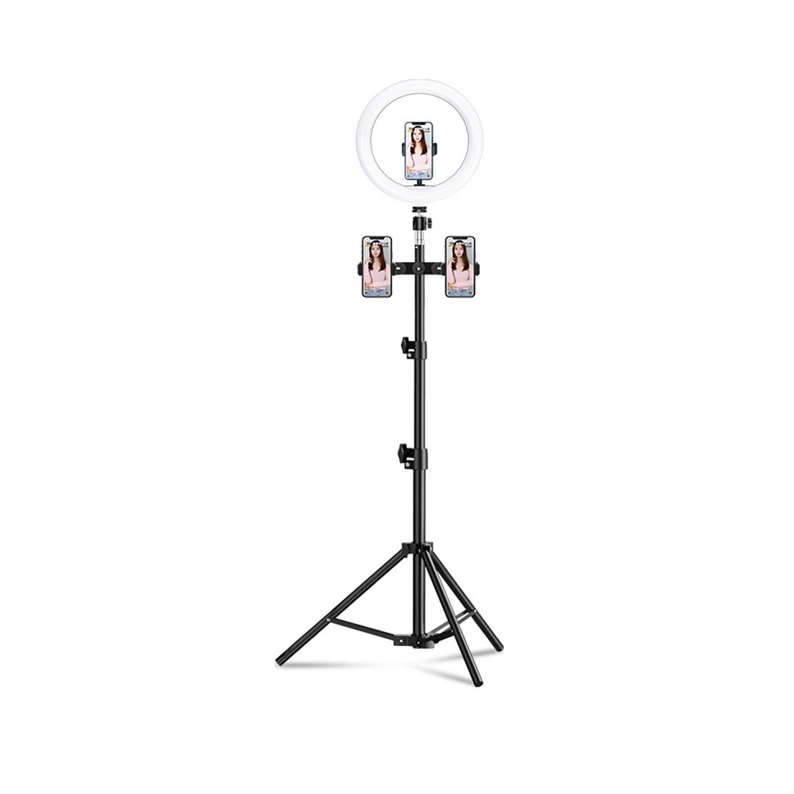 Lampe Circulaire LED Portable sur Trépied Au Sol Lampe Circulaire LED Multifonctionnelle À Intensité Variable avec Trépied Et Supports pour Téléphone