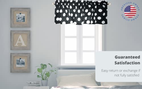 Crabtree Collection Valances For Windows Kitchen Curtains Classic Black Polka Dot Window Treatments Country Home Window Valance Curtains (16X60) #TOP6