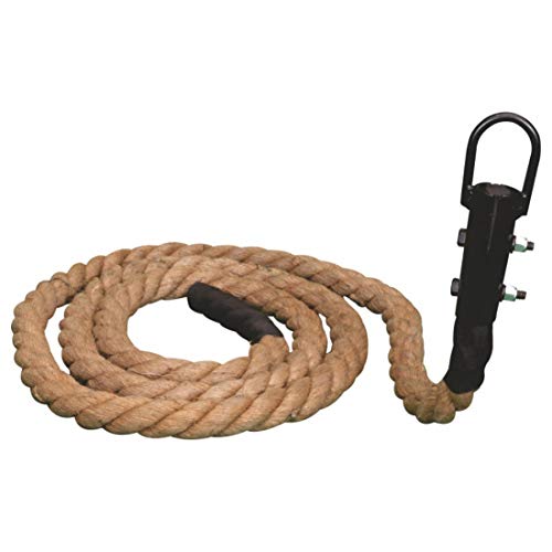 Image of UPHILL Sporting Jute Climbing Rope 12 ft 36 mm Thickness | Iron Handle u Shape Hook Rope Best Home Gym Equipment (12 Ft)