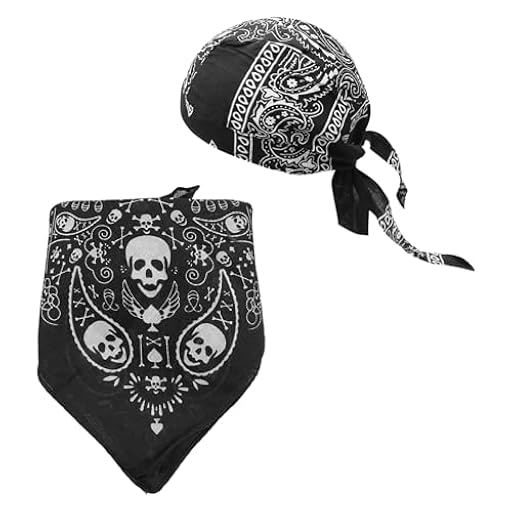 OAOSDH 1 Bufanda Con Estampado De Cráneo Y 1 Sombrero, Bufanda Cuadrada Vintage, Elee Pañuelo Personalizado, Accesorios De Ropa, Bufanda Multifuncional. | Ya disponible en tu tienda friki favorita! En mundofriki.es!