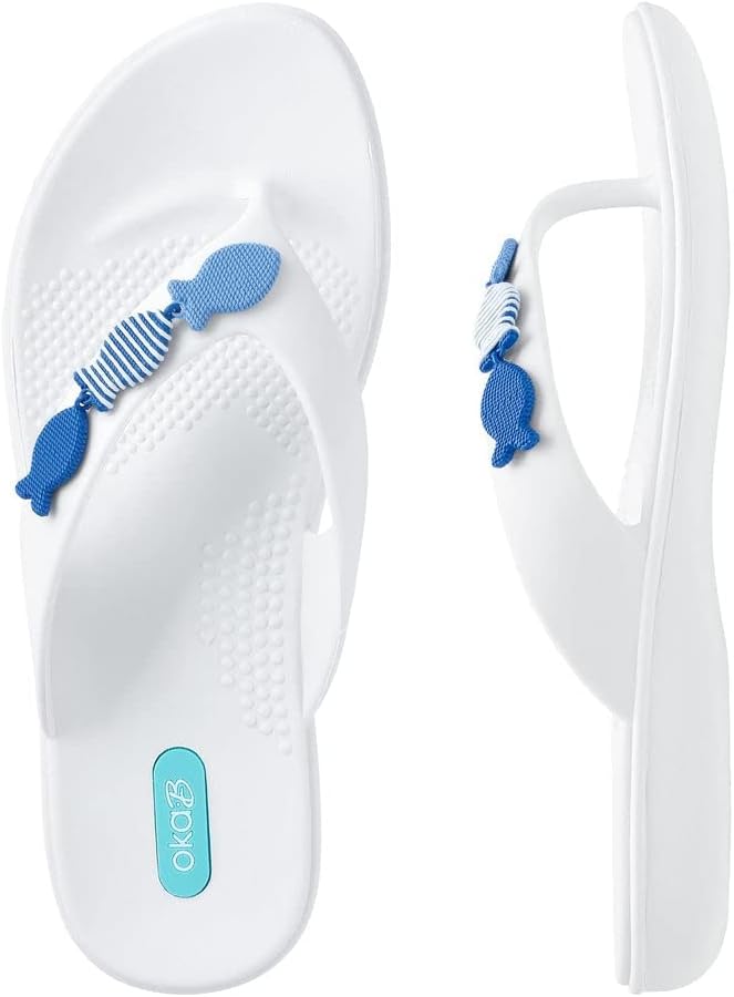 Oka-B Women's Bodie Flip Flop Sandals (Salt, Small (5.5-6.5))