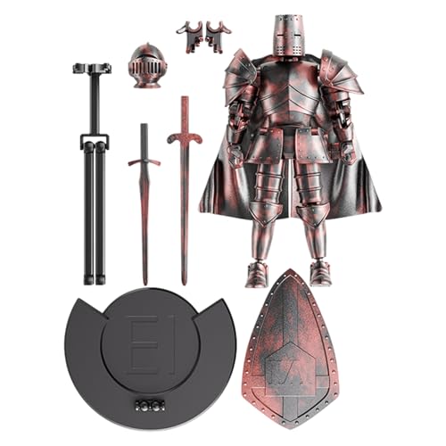 Caballero Medieval - PP 14x13.2cm | Figura de acción Medieval con articulaciones móviles, decoración de la Oficina, Pantalla de Biblioteca, Base Desmontable | Regalo, colección