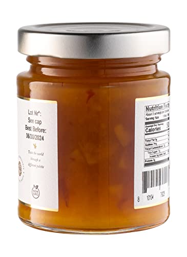 Gourmanity Spiced Mango Chutney, Moderately Hot and Spicy, Pair with Crackers and Cheese or in your Favorite Sauce, All Natural, Non-GMO, Product of Belgium, 6.35oz