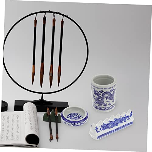 Support pinceaux design rétro chinois en céramique pour rangement de bureau - 4