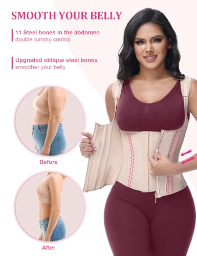 Image of SHAPSHE Waist Trainer for Women, Tummy Control Sports Girdle, Workout Body Shaper with Adjustable Shoulder Strap
