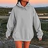 Sun Hoodie Womens Hoodies Oversized Ladies Casual Pullover Tops Long Sleeve Solid Color Hoodie Autumn Winter Sweatshirts with Pockets White Jumper Women #1