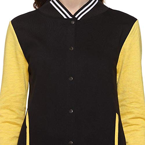 Image of PINACOLADA Women's Colorblock Sweatshirt with Ribbed Hem for Casual Wear | Low-High Neck | Long Sleeve | Button Closure | Cotton Sweatshirt Crafted with Comfort Fit for Everyday Wear