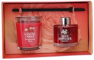 Low - Temperature Scented Candle & Reed Diffuser Set - Sandalwood Rose + Gardenia, Sex Candles for Wax Play, Romantic Candle for Couples Date Night & Massage, Body Safe Low Temp Wax Play Candles