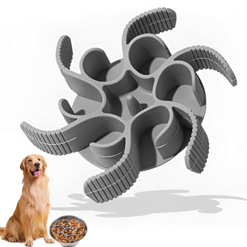 Anti Schling Einsatz für Napf,Hund Schlingnapf,Anti Schling Napf Hund Silikon,Antischlingnapf Hunde Langsam Fressnapf mit Saugnäpfe rutschfest,Übermäßiges Essen Schneidbar für Katzen Haustiere