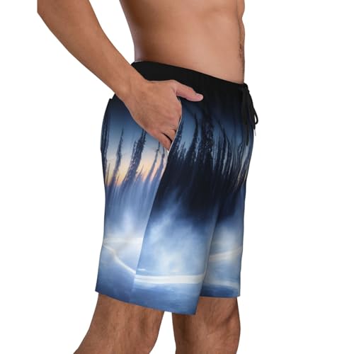 Misty Forest Men Beach Pants â€“ Swim Trunks for Men,Quick-Dry and Comfortable, Suitable for Beach, Surf, and Everyday Wear Black3