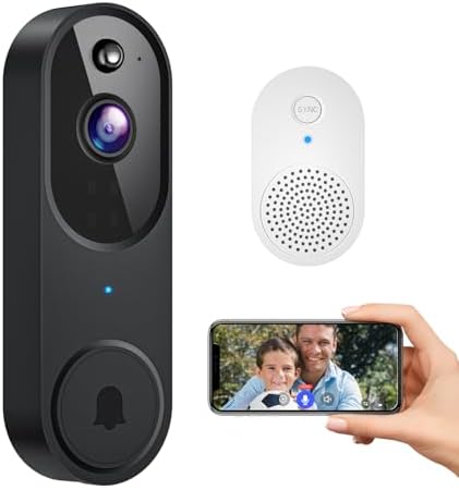1080P Smart Video Doorbell Camera Wireless, Human Motion Detection and Instant Alerts, Night Vision, 2-Way Audio, Rechargeable Battery, Cloud Storage, Home Security System