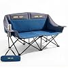 Unisakey Double Camping Chair,Oversized Loveseat 650LBS Capacity, Blue