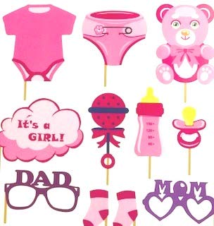 Propsicle Girl Baby Shower Props Welcome Baby Props Maternity Photo Shoot Items Maternity Shoot Props Pack Of 10 Amazon In Home Kitchen