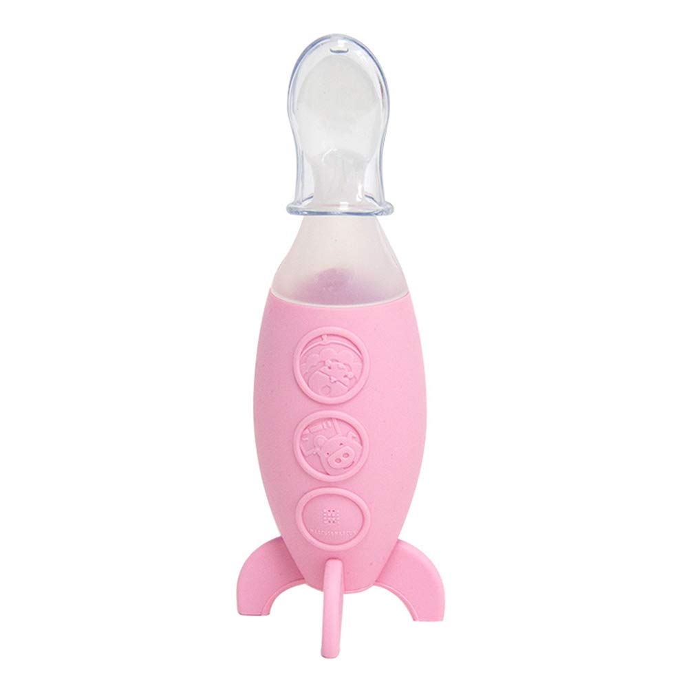 Baby Feeding Spoon Squeeze, Stand-up Base Design, BPA & Phthalate Free, 3 oz, Baby Feeder Spoon, 6 Month+