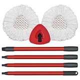 💖 Base de remplacement de la vadrouille: la tête de Vadrouille est conçue avec un triangle ARRONDI pour réduire la résistance du sol, une rotation flexible à 360 degrés et un nettoyage facile des petits coins. Facile à installer et durable