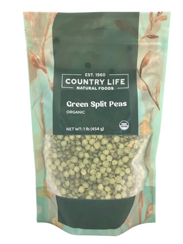 Organic Green Split Peas - Dried Split Peas - Perfect for Soup Curry Dal - Vegan Gluten-Free - 1 lb, 5 lb & 25 lb Bulk Sizes (1 LB)
