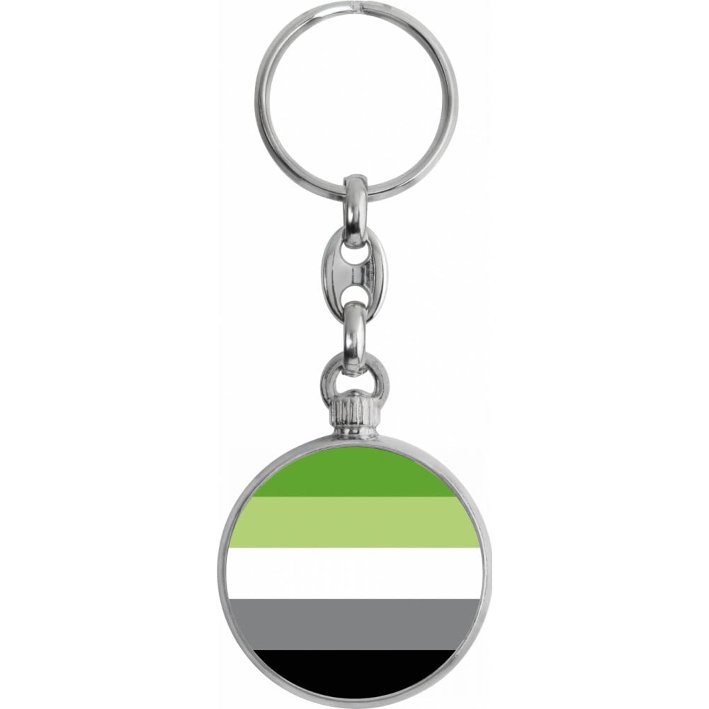 Toff London Unisex Silver Pride Aromantic Flag Keyring