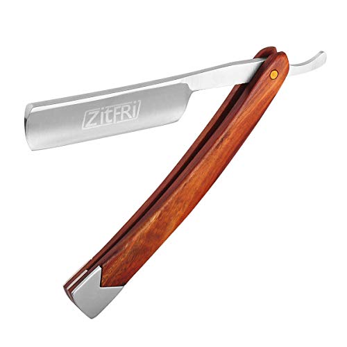 Straight Razors for Men Straight Edge Razor Cutthroat Razor with Velvet Bag - Stainless Steel Blade + Premium Rosewood Handle