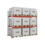 kaiserkraft | Palettenregal | verzinkt/orange | HxBxT 2500 x 2930 x 1100 mm | Fachlast 3000 kg | Grundregal