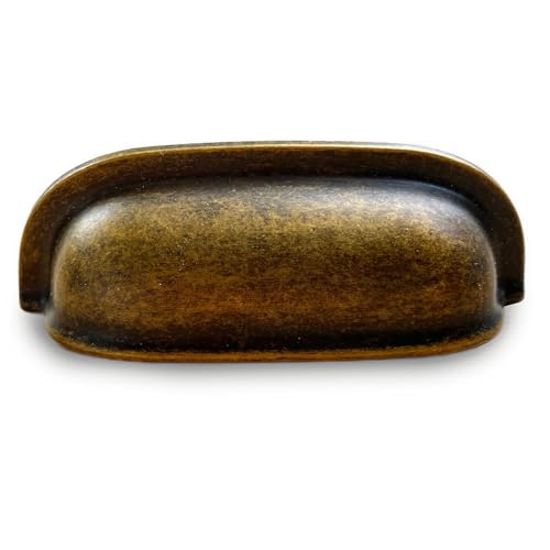 paxiyu Antique Brass Cabinet Pulls, Bronze Cup Pulls, Retro Kitchen