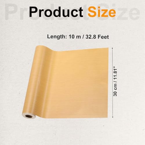 Image of PATIKIL Wood Grain Tape 12 inch x 32 ft, Self-Adhesive Wood Texture Repair Tape Realistic Wooden Effect Patch for Furniture Cabinets Floor Walls, American Oak