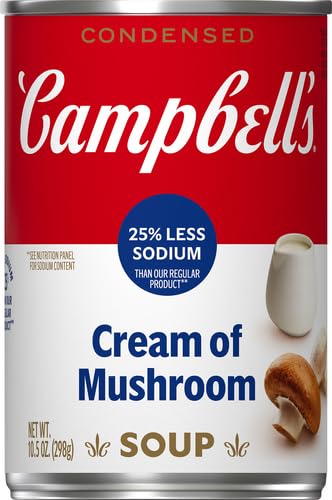 Image of Campbell's Condensed 25% Less Sodium Cream of Mushroom Soup, 10.5 Ounce Can (Pack of 2)