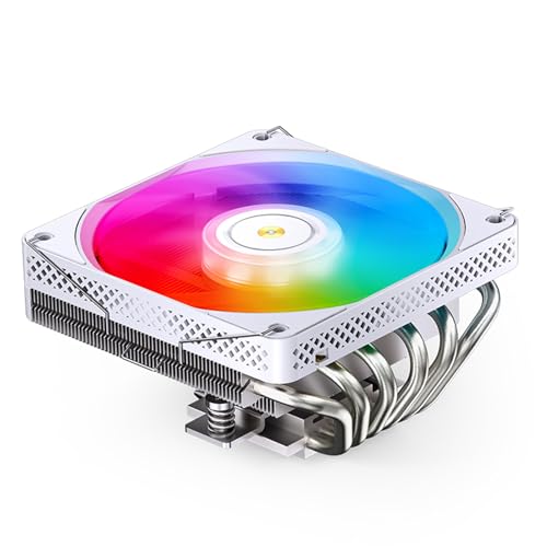 JONSBO HP600 White ARGB CPU Air Cooler,120mm PWM Fan, 6 Heat Pipes,Silent Series Down-Flow Radiator,LGA 115X/1200/1700,AM4/AM5,D-TDP:210W,PC Cooler，Hight 66mm