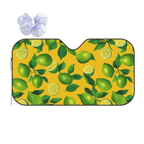 Protector solar para luna delantera en viajes de verano parasol coche rama de limón fresco