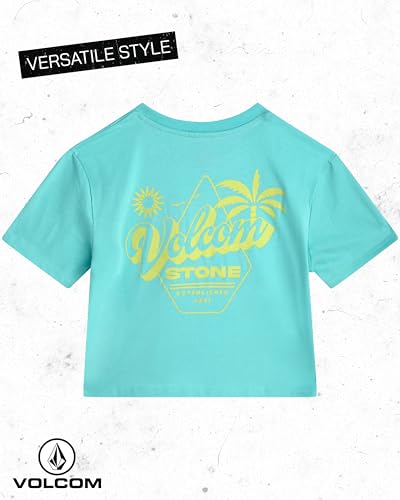 Image of Volcom Girls Shirts - Casual Crewneck Short Sleeve Graphic Tee Trendy Tops - Breathable Girls Summer Clothes