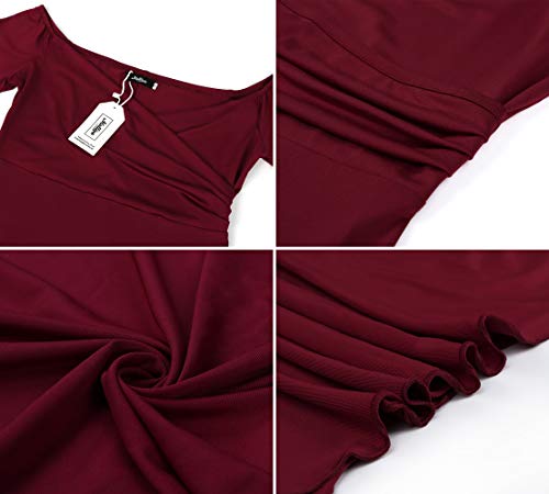 Molliya-Maternity-Long-Dress-Off-Shoulder-Elegant-Fitted-Gown-Stretchy-Maternity-Maxi-Dress
