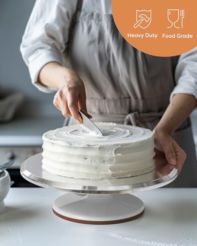 Image of Kootek Aluminium Alloy Revolving Cake Stand 12 Inch Rotating Cake Turntable for Cake, Cupcake Decorating Supplies for Mother's Day