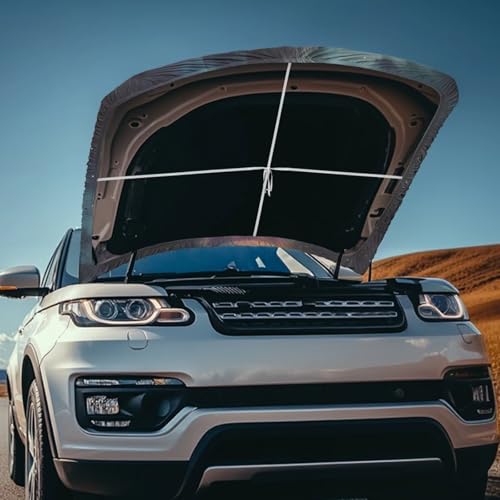 Image of Car Hood Cover Protector,Wear-Resistant Dust-Proof Print Hood Covers for Cars,Universal Accessories for Decoration Black Wolf Moon Pattern