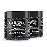 Black Lava Salt, All-Natural Sea Salt Infused with Activated Charcoal - 4 oz. Jar (2-Pack)