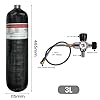 TUXING Universal 3L 4500psi Carbon Fiber Air Tank(Empty Bottle) with Carrier Bag & Paintball Fill Station with Valve Regulator Gauge for PCP Game