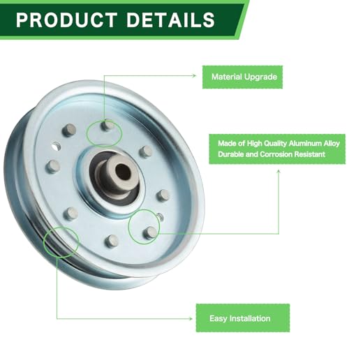 TENGMUJX 07300101 Idler Pulley Replaces 039608 07312500 07312559 7312500 Shock Absorbing and Belt Pulley Wear-Resistant Compatible with Gravely ZT 48 52 Pro Turn 148 152 Ari ens Zoom 1540 1640