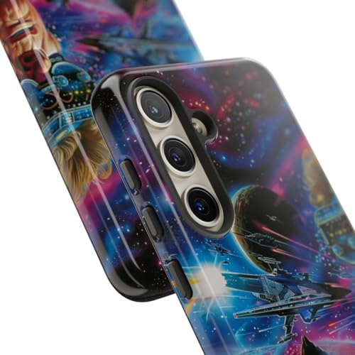 Coque Samsung S24 bleu brillant - Protection rigide espace virtuel - 2