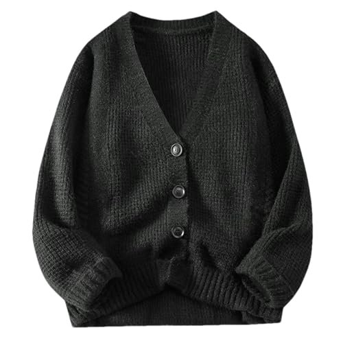 Autumn and Winter Men's Cardigan V-Neck Sweater with Thick Long Sleeves Outside Men's Comfortable Warm Sweater4
