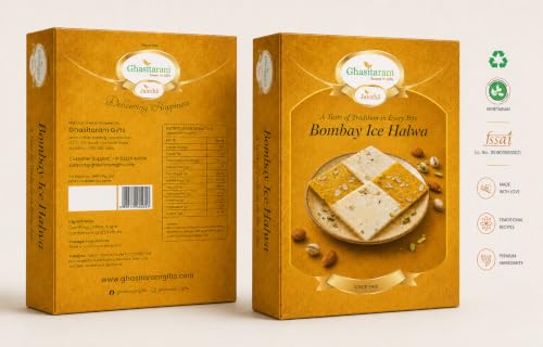 Image of Ghasitaram Gifts ICE(Bombay) HALWA (200 GMS)|Sweet Gift Pack|Diwali Sweet|Indian Mithai|Diwali Sweets Gift Box|