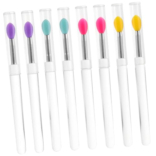 Ipetboom Micro Tipped Lip Brush 8pcs Makeup Brush Set Reusable Lipstick Applicators with Cover