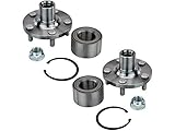Front Hub and Wheel Bearing - Set of 2 - Compatible with 2003-2013 Toyota Corolla