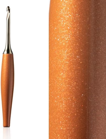 Furls Crochet Hook, Odyssey Sienna Nickel Plated Tip for Effortless Glide, Ergonomic Handle Crochet Hooks 7" (F - 3.75MM)